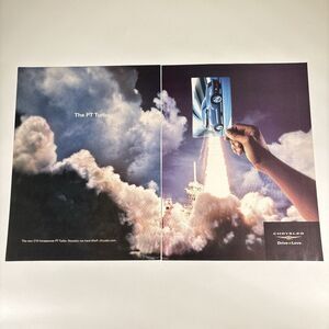Chrysler PT Cruiser Turbo Print Ad Space Shuttle Launch NASA 2000s Car Rocket